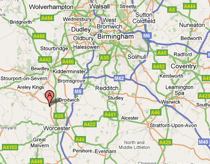 Worcestershire and West Midlands Map